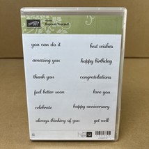 Stampin Up Express Yourself Sayings Rubber Mount Set Of 12 Mounted - $13.99