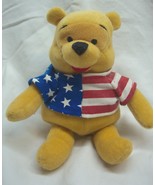 Disney Store 4TH OF JULY WINNIE THE POOH BEAR  7&quot; Bean Bag Stuffed Anima... - $282.14 MXN