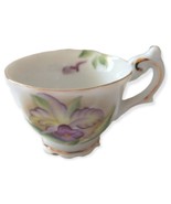 Vintage Demitasse Teacup Diorama Orchid Porcelain Handpainted Trimmed Go... - £10.10 GBP
