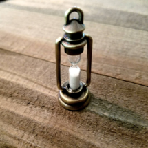 Hourglass Pendant Charm Bronze White with Real Sand Time Flies Hour Glass * - £9.40 GBP