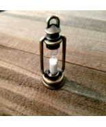 Hourglass Pendant Charm Bronze White with Real Sand Time Flies Hour Glass * - £9.31 GBP
