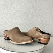 Lane Plain Jane Mule Womens 7 Latte Suede Cowboy Boots Western Slip On Clog - $123.75