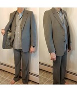 Mens 3 piece Suit Gray Wool Phoenix 44&quot; chest Jacket Vest 34&quot; x 30&quot; inse... - $59.39