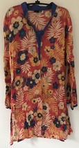 H&amp;M Multicolored Floral Sparkle Cotton Pool Cover Up Light Dress Large 44&quot; - $376.73 MXN