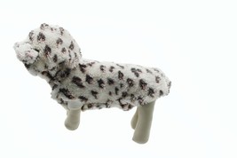 Grayson Pup Leopard Short Sleeve Sherpa Dog Hoodie Light Beige XS - $8.90