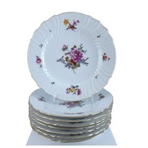 Antique KPM Basketweave Hand Painted Dresden Flowers Pattern Dinner Plates 9.75&quot; - £666.78 GBP