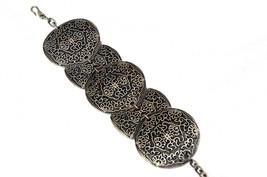 Vintage Silver Turkish Bracelet, Tribal Ottoman Style, Gift for Her - £17.38 GBP