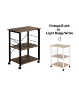 Baker&#39;s Rack 3-Tier Kitchen Utility Microwave Oven Stand Storage Cart w/... - €53,29 EUR+