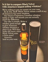 Black Velvet Canadian Whiskey America Costs More-1969 Vintage Print Ad - $155.63 MXN