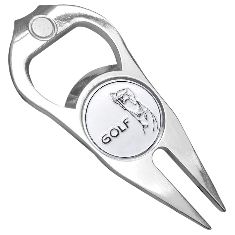 golf divot tool and ball marker 6 in 1 magnetic ball marker, bottle opener with  - £83.03 GBP