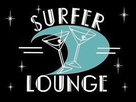 Surfer Lounge Martini Bar Surf Surfing Ocean Waves Alcohol Beach Metal Sign - £19.50 GBP