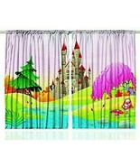 Ambesonne Kids Curtains Fairy Castle Princess Pink Multi 2-Panels 108&quot;x6... - $35.99