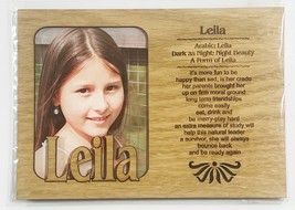 LEILA Personalized Name Profile Laser Engraved Wood Picture Frame Magnet - $9.90