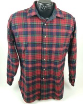 Pendleton Pure Wool Lodge Shirt Authentic Macpherson Red Tartan Shirt Size L USA - £27.23 GBP