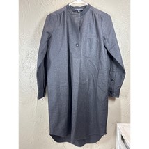 Madewell Latitude Shirt Shift Dress Charcoal Pockets Wool Blend Lined Si... - $557.80 MXN