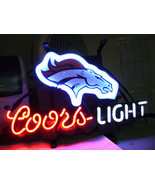 NFL Denver Broncos Coors Light Football Neon Light Sign 14&quot;x 8&quot; [High Qu... - £58.23 GBP