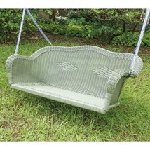 Resin Wicker Porch Swing with 4-ft Hanging Chain in Moss - $11,448.12 MXN