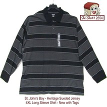 St. John&#39;s Bay Sueded Jersey Men&#39;s LS Shirt 4XL Charcoal Gray - £15.60 GBP