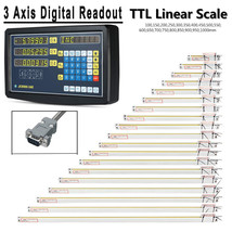 3 Axis Digital Readout+ 3 Scale Kit For Milling Lathe Machine Precision Linear - £338.91 GBP