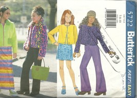 Butterick sewing pattern 5722 girls jacket skirt top pants size 7 8 10 uncut  1  thumb200