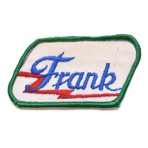 Vintage Name Frank Green Blue Patch Embroidered Sew-on Work Shirt Unifor... - £2.71 GBP