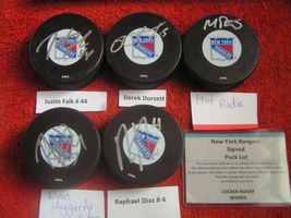 NHL NY Rangers signed/autographed pucks with COA - £15.63 GBP