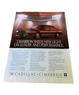 1986 Cadillac Cimarron Luxury Car Print Ad - Great Light On Luxury - $12.19