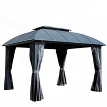 Hardtop Gazebo 10&#39;x12&#39; w/ Curtains &amp; Netting - £826.34 GBP