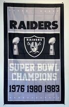 Oakland LA Raiders Super Bowl Championship Banner Flag Wall Art - $18.99