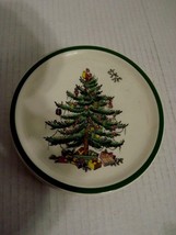 Spode China Christmas Tree 5 3/4&quot; Dia. Trivet Hot Plate England S3324 Green Trim - £16.34 GBP
