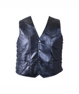 Diamond Plate™ Rock Design Genuine Buffalo Leather Vest - $831.17 MXN