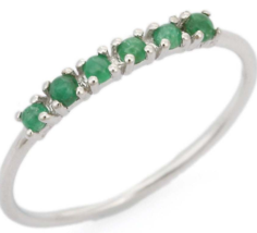 14K Gold Emerald Half Eternity Band - £188.32 GBP