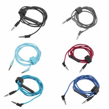 Nylon audio cable with mic For Audio Technica ATH-RE700 ANC20 ANC25 ANC50is ANC9 - £10.35 GBP