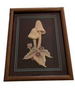 Mushroom Art Raised 3D Pinned Vintage Fairy Kei Whimsical Romantic 70s 1... - $46.39