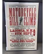 Vintage Motorcycle Hill Climb Event Poster Laconia NH Gypsy Week 1962 Be... - €644,55 EUR