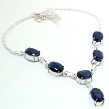 Iolite Oval Gemstone Handmade Fashion Ethnic Gifted Necklace Jewelry 18&quot; SA 1714 - £6.24 GBP