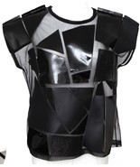 JUNYA WATANABE COMME DES GARCONS Black Top Blouse Shirt Cap Sleeve Sz S - £186.82 GBP