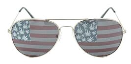2 pair ASST AMERICAN FLAG POT LEAVES AVIATOR SUNGLASSES biker hippie gla... - $9.45