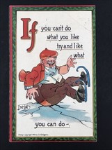 1912 CV Dwiggins Ifs &amp; Ands Comic Old Man Ice Skating Falls  Postcard Duplex - £1,110.93 GBP