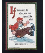 1912 CV Dwiggins Ifs &amp; Ands Comic Old Man Ice Skating Falls  Postcard Du... - £1,094.23 GBP