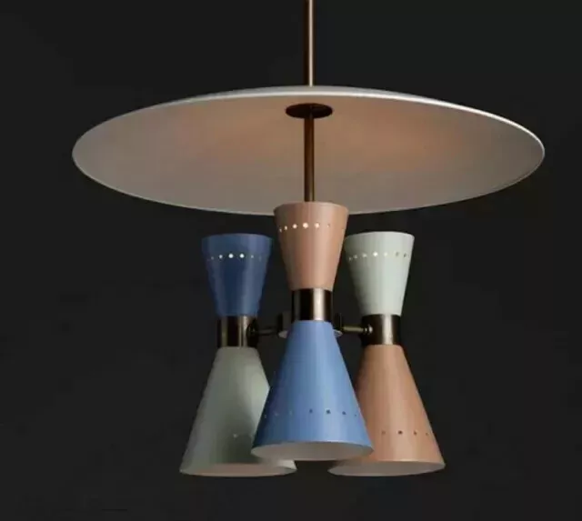3Light Ceiling Fixture Pendant Light Mid Century Modern Brass Sputnik ch... - $7,397.87 MXN