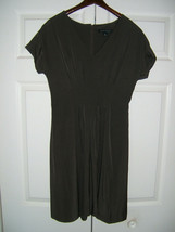 Banana Republic Ladies Brown Size 6 V Neck Front Short Sleeve Dress - £13.29 GBP