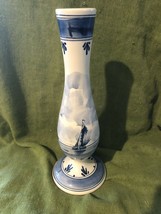 Vintage Delft Blue Blauw Bud Vase Hand Painted Made In Holland 9.5” x 3.5” - £62.69 GBP