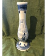 Vintage Delft Blue Blauw Bud Vase Hand Painted Made In Holland 9.5” x 3.5” - £62.54 GBP
