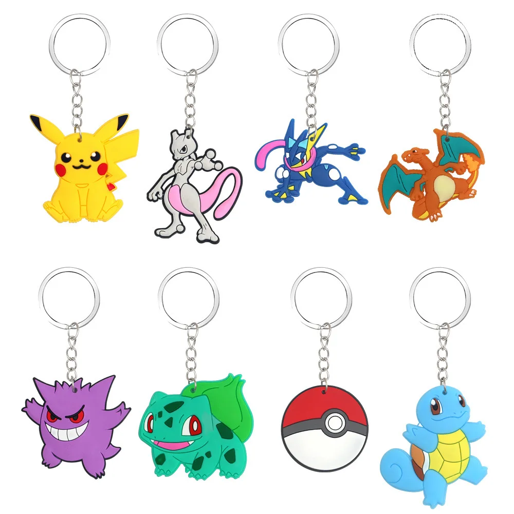 Pokemon Keychain Anime Figure Pikachu Gengar Anime Fashion Bag Keyring P... - £11.81 GBP