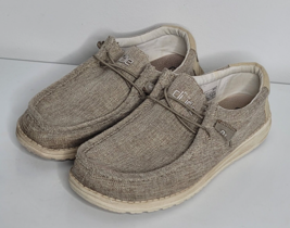 Hey Dude Mens Wally Woven Beige Casual Walking Athletic Shoes Size US 13 EU 46 - £19.57 GBP