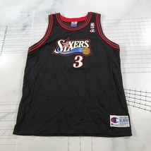 Vintage Allen Iverson Champion Jersey Youth Extra Large 18-20 Black Red #3 - £32.71 GBP