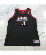 Vintage Allen Iverson Champion Jersey Youth Extra Large 18-20 Black Red #3 - £33.51 GBP