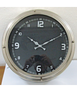 Large Nickel Hammered Finish Wall Clock 18&quot; Diameter - £56.03 GBP