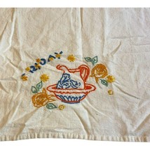 Day of The Week Tea Towel Friday Wash Basin Embroidered Vintage Cottage ... - $21.49